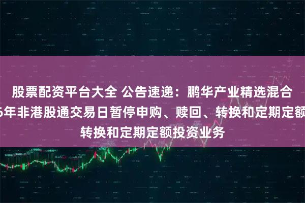 股票配资平台大全 公告速递:鹏华产业精选混合基金2026年非港股通交易日暂停申购、赎回、转换和定期定额投资业务